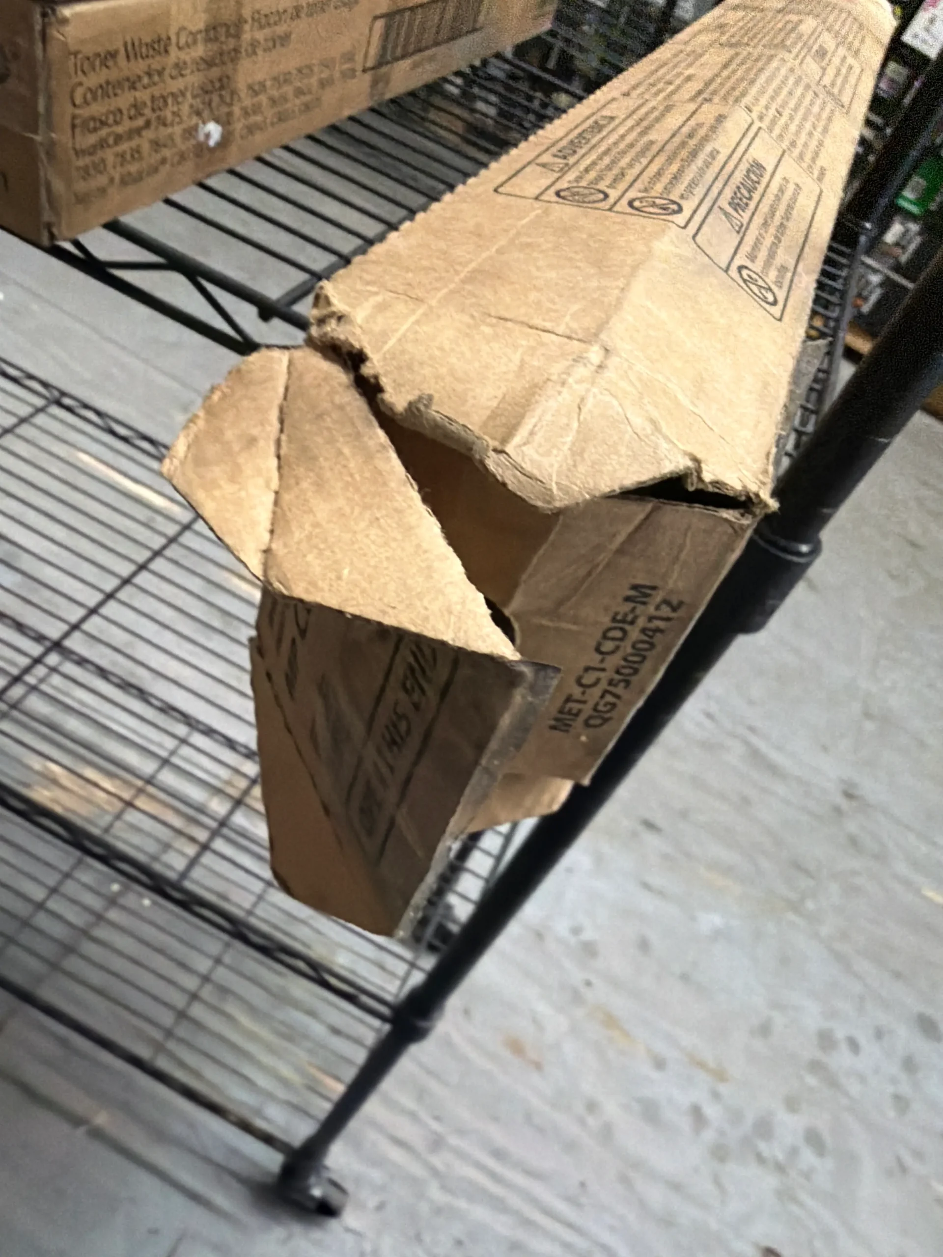 Toner packaging is ruined examples