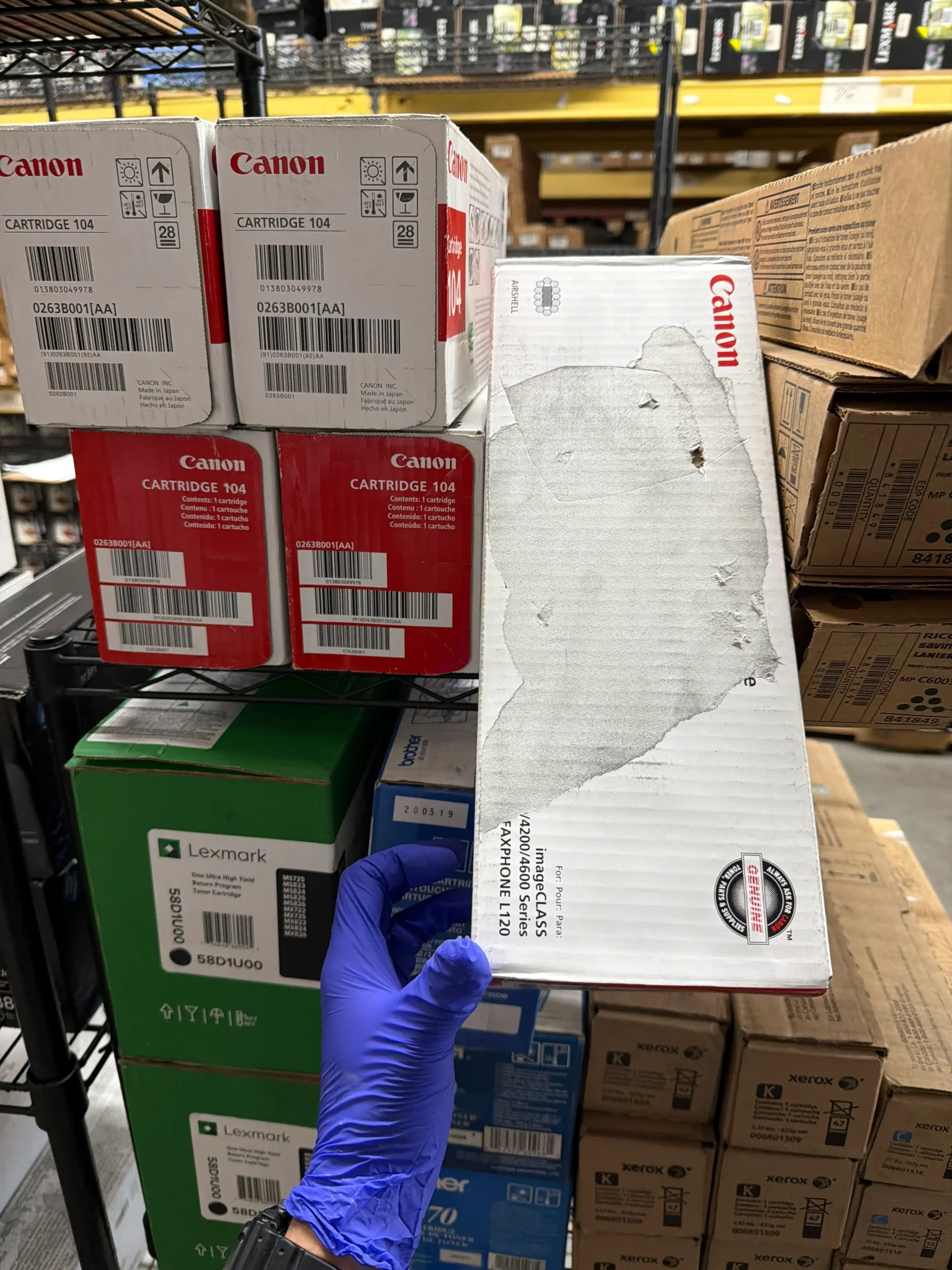 Selling toner with damaged packaging