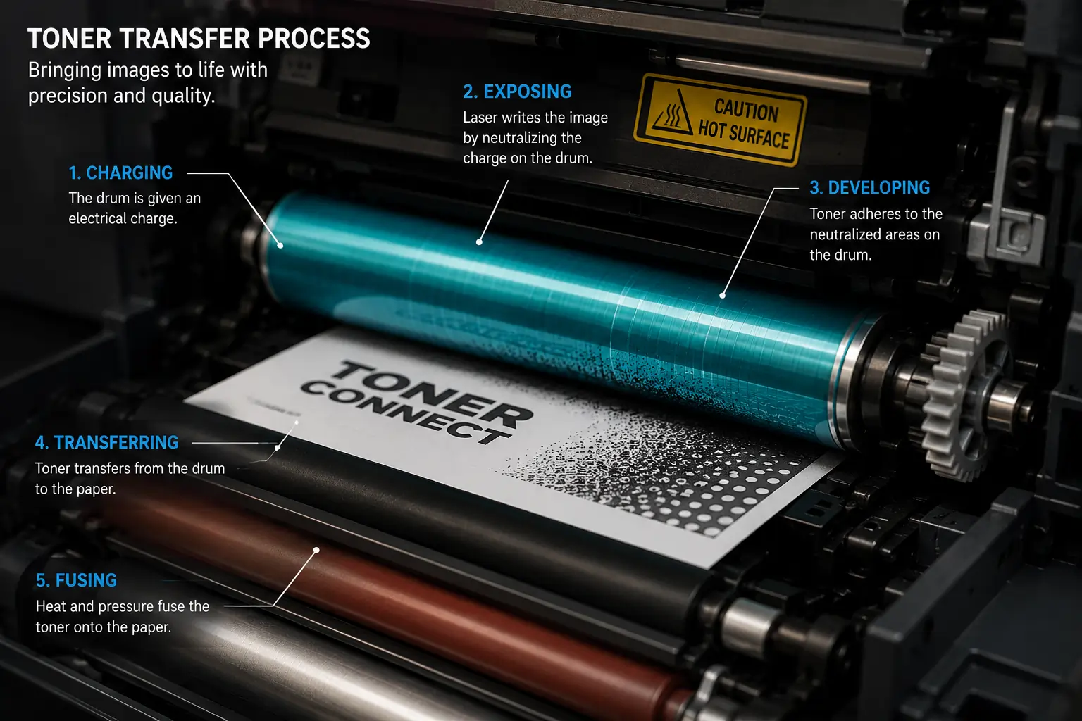 Drum unit inside toner cartridge system