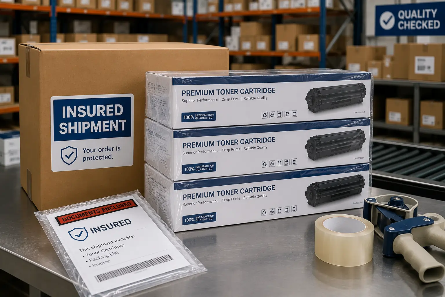 Shipping protection for toner cartridges