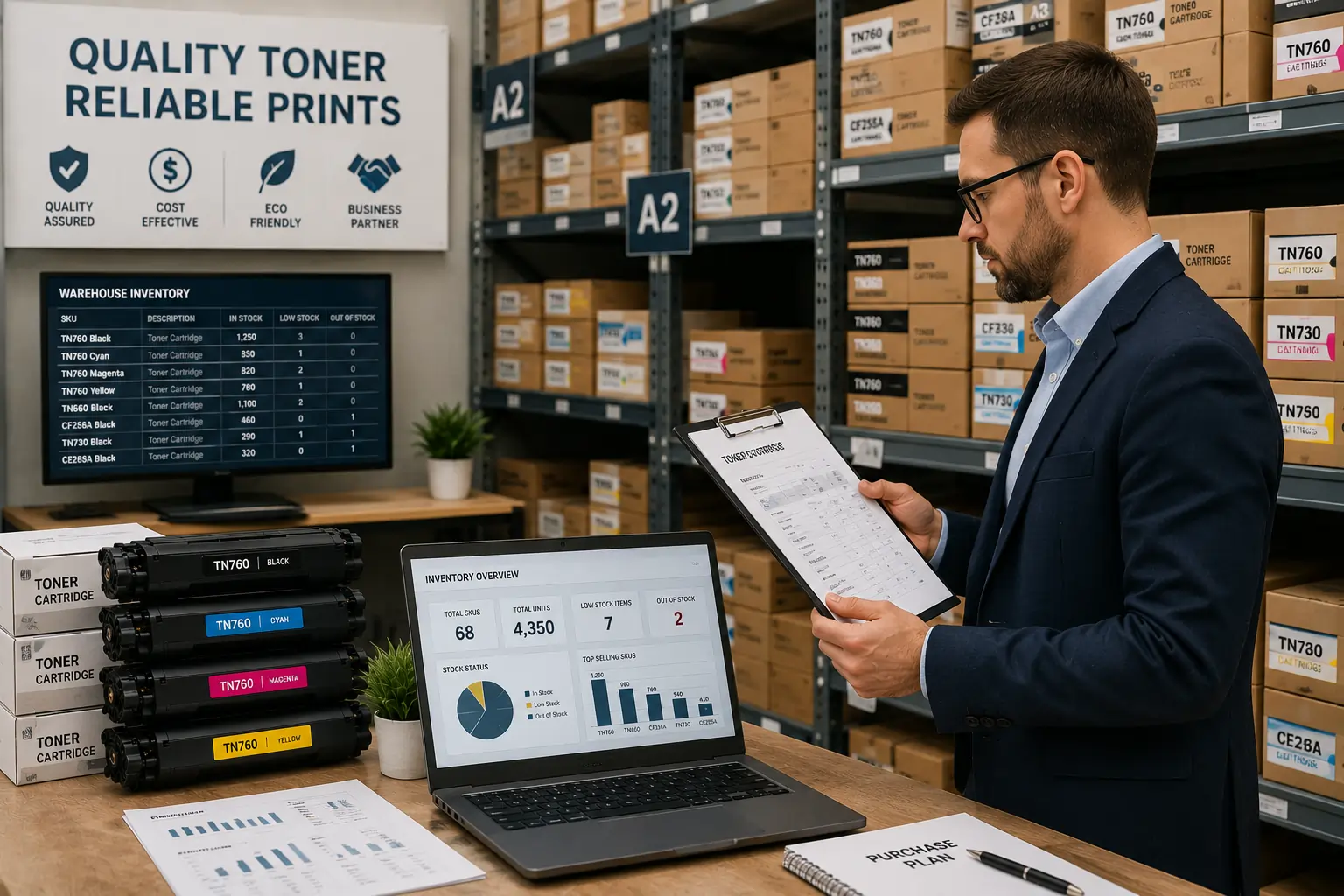 Managing toner inventory to reduce financial losses