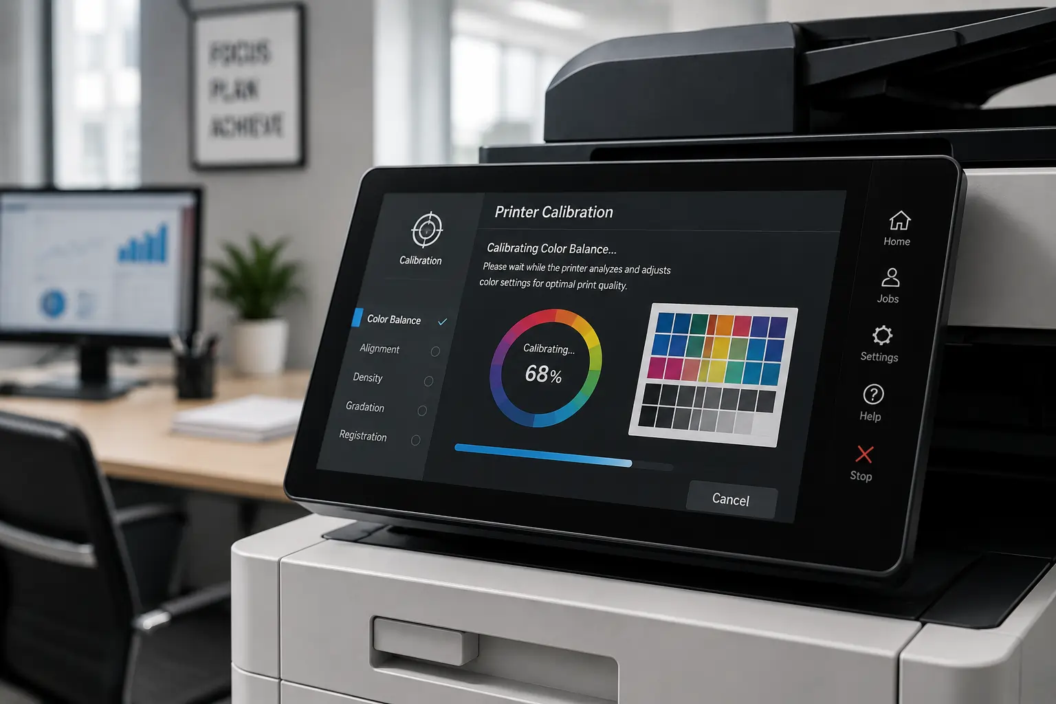 Printer calibration improving toner print quality