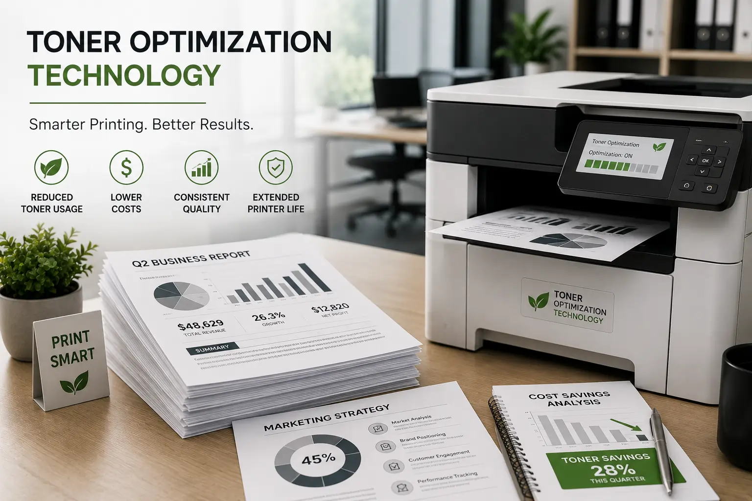 Toner optimizer improving print quality