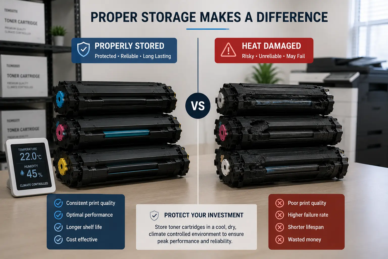 Heat affecting toner cartridge performance