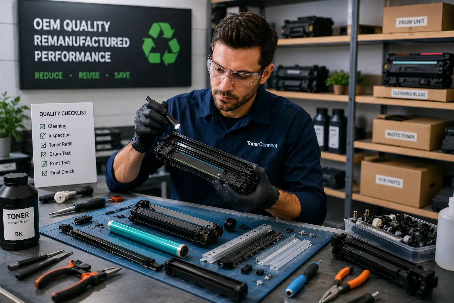 OEM toner cartridges used for remanufacturing