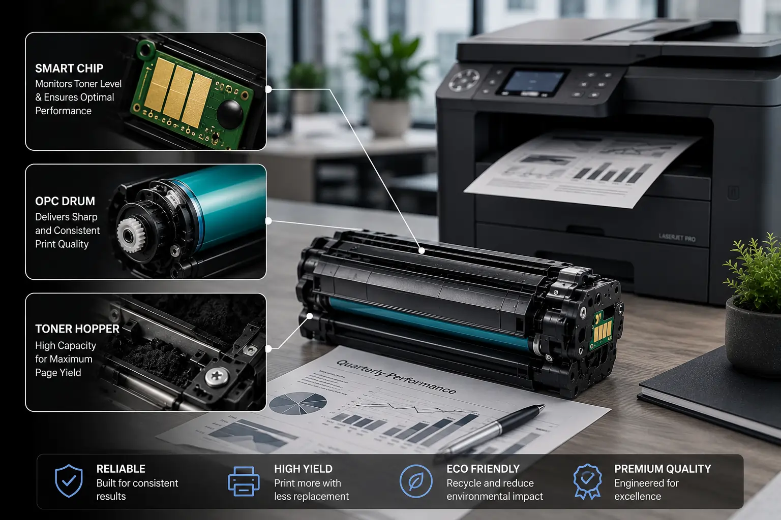 Smart chip technology inside toner cartridges