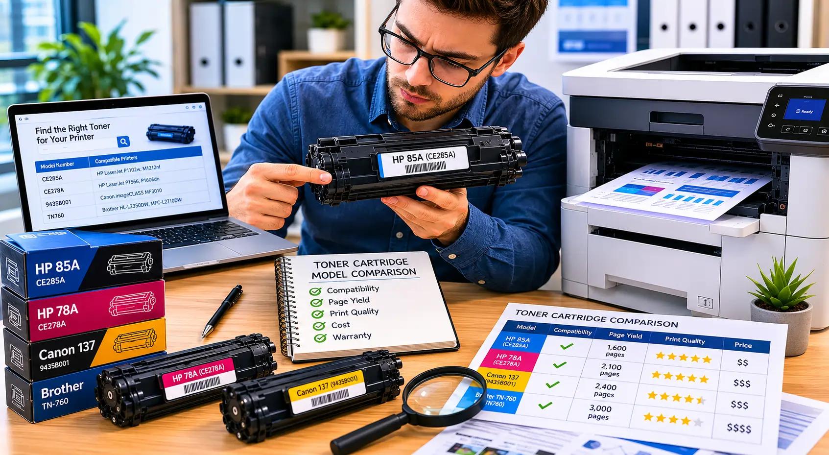 Checking toner cartridge compatibility before buying