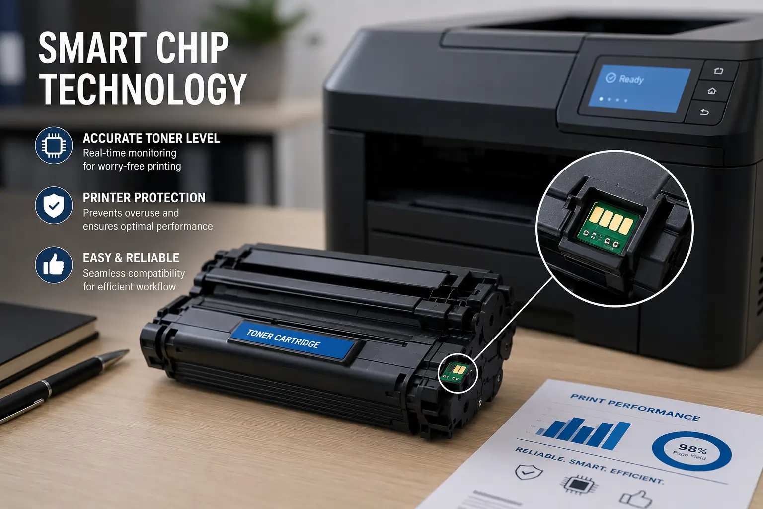 Smart chip technology in toner cartridges