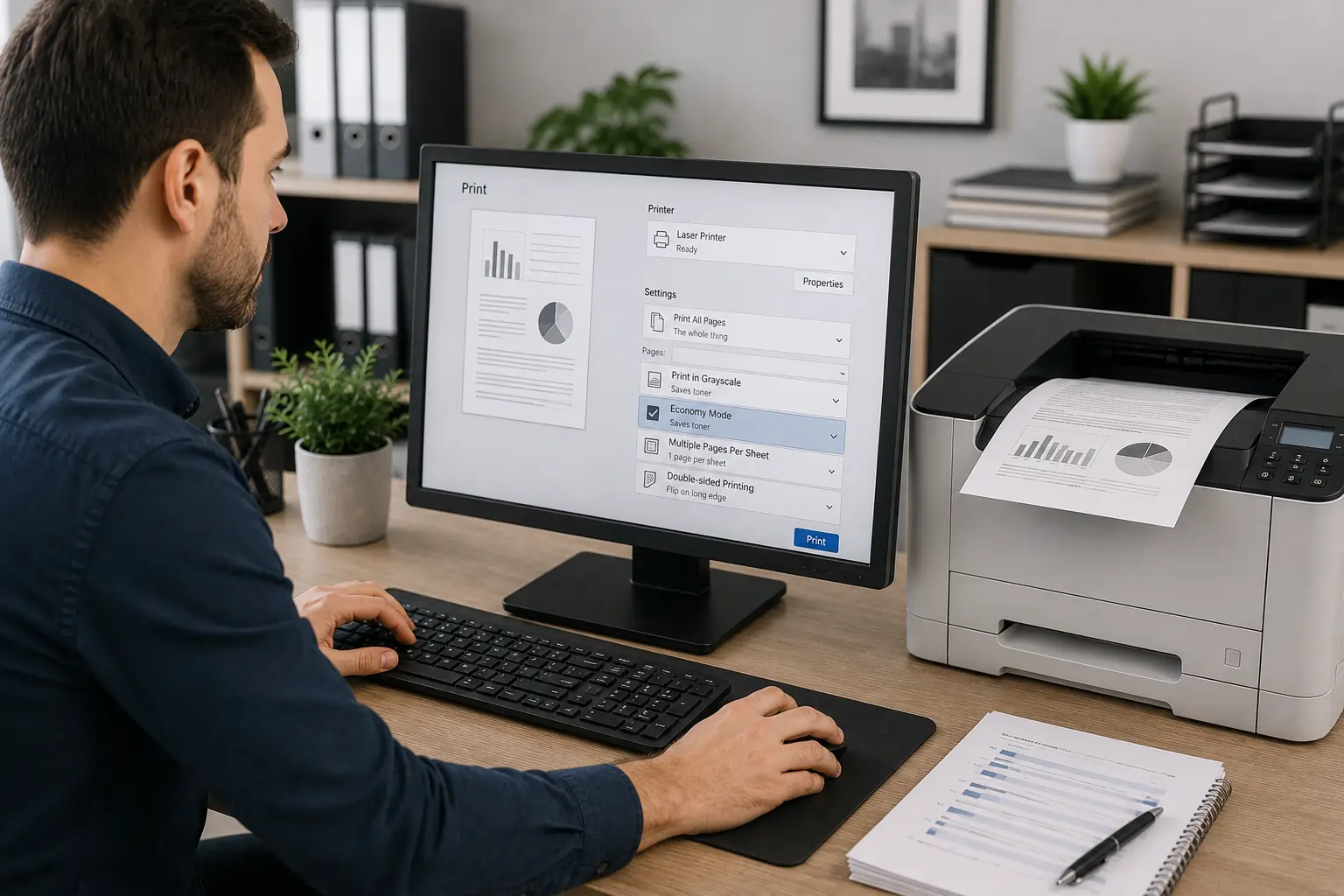Using draft mode to save toner