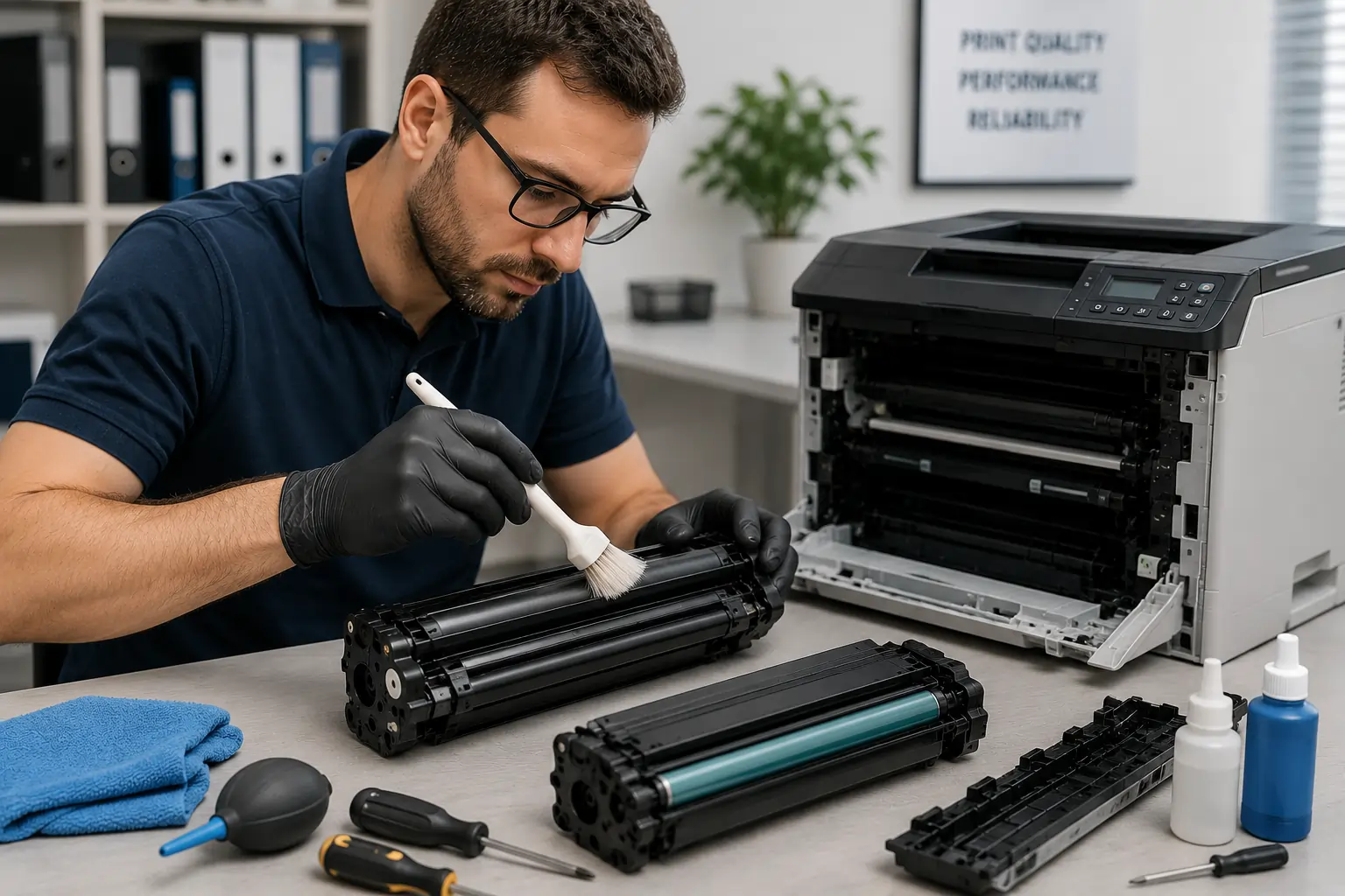 Printer maintenance improving toner efficiency