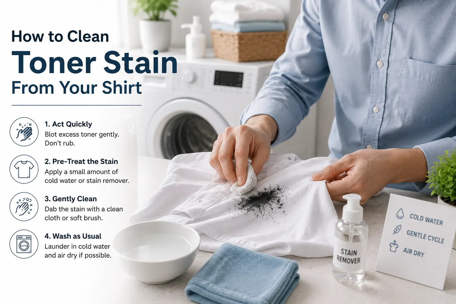 Removing toner stains from clothing