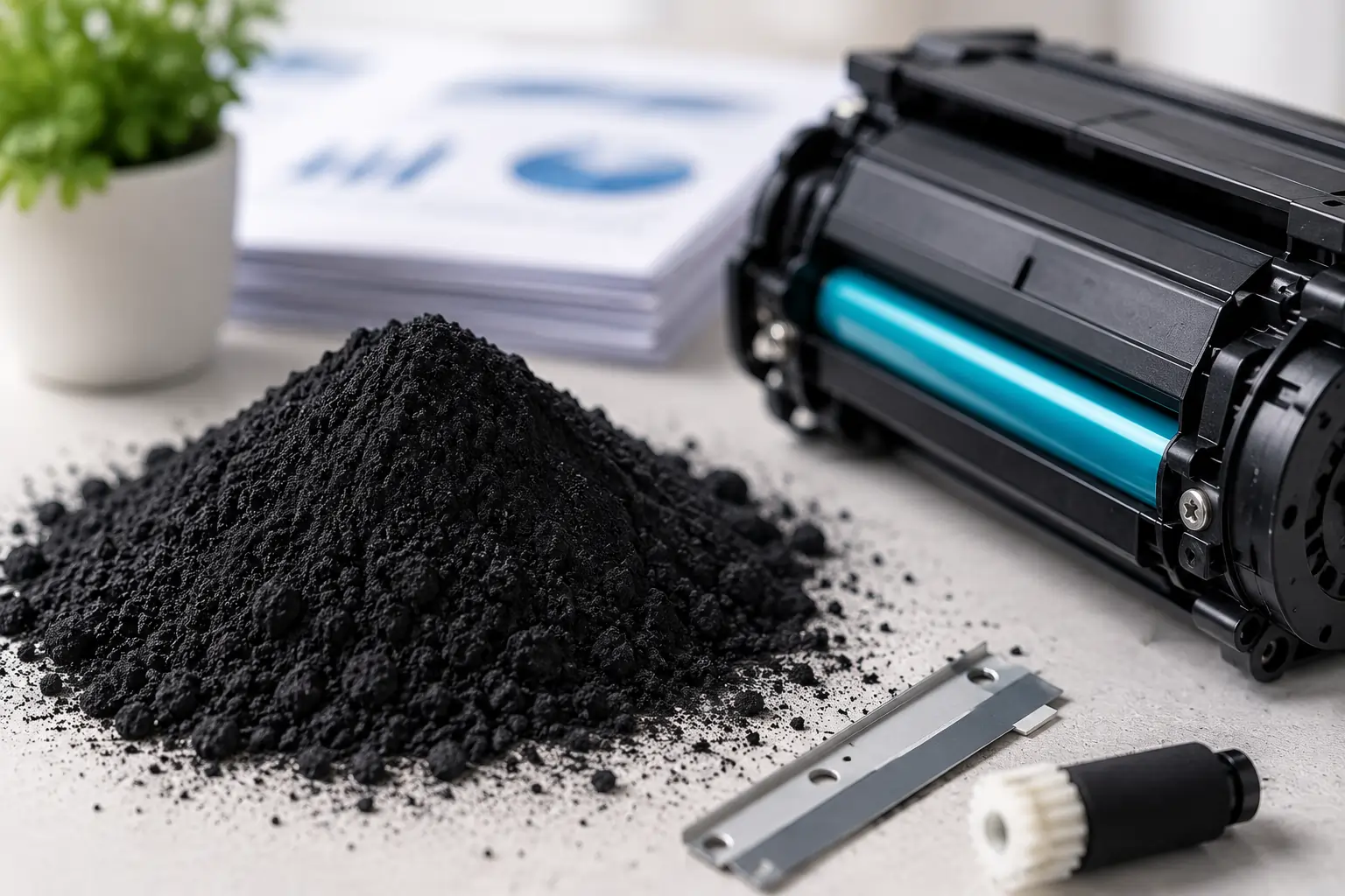 Toner powder inside toner cartridges