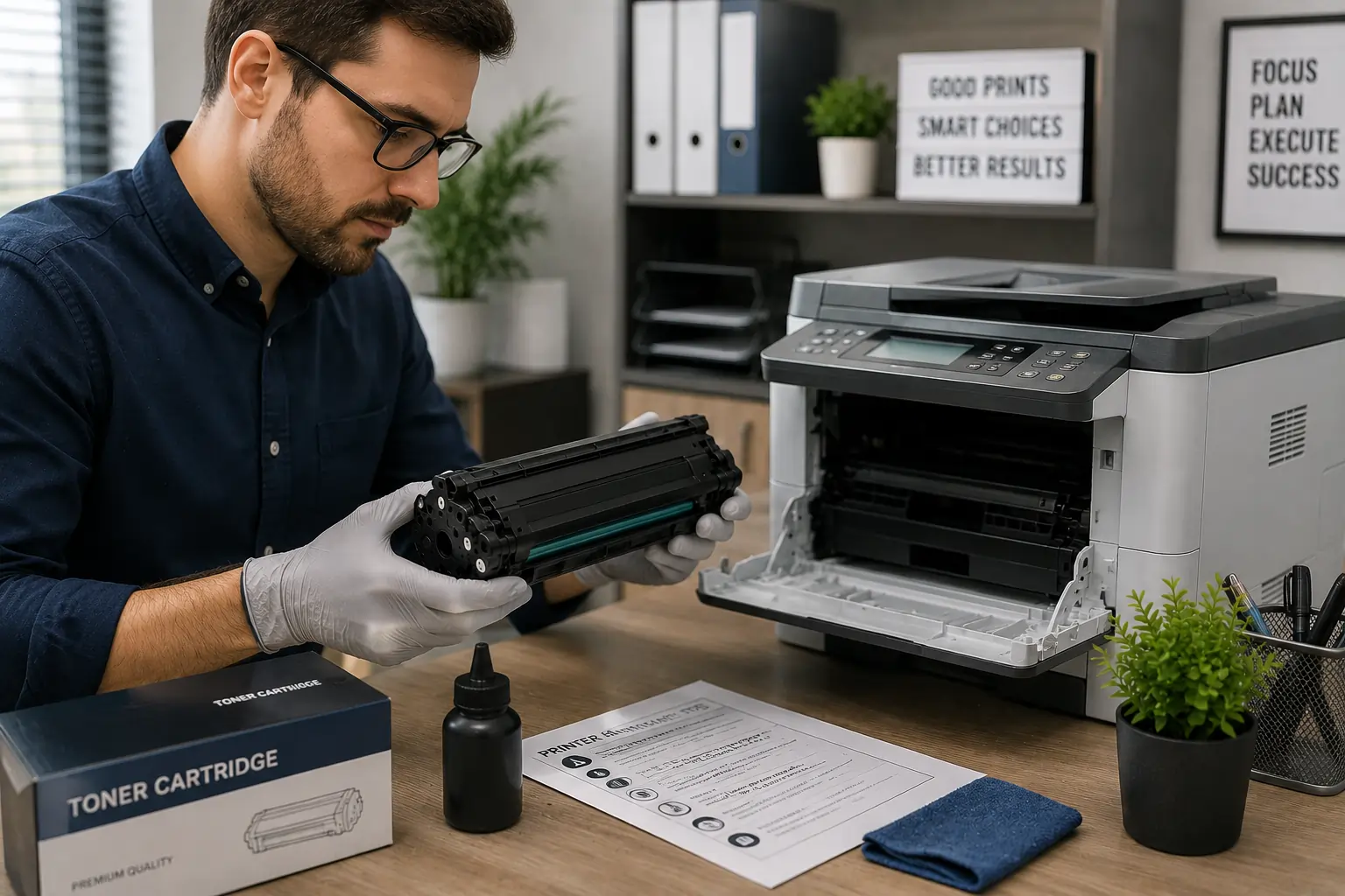 Safe toner cartridge handling practices