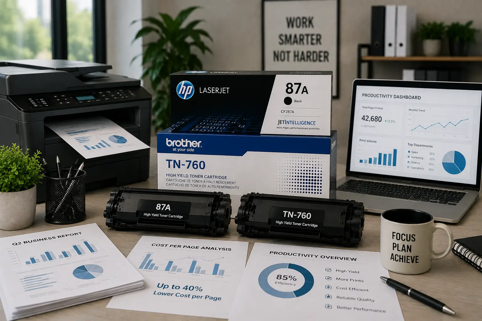 High yield toner cartridges improving office efficiency