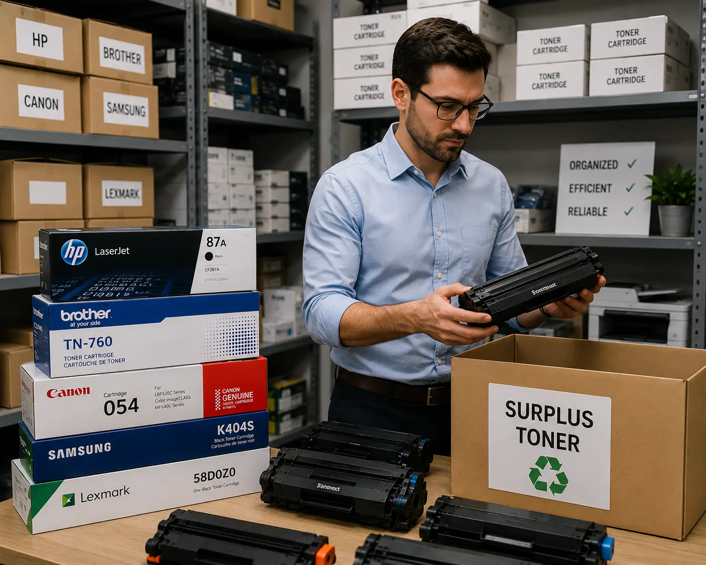 Collecting unused toner cartridges from offices