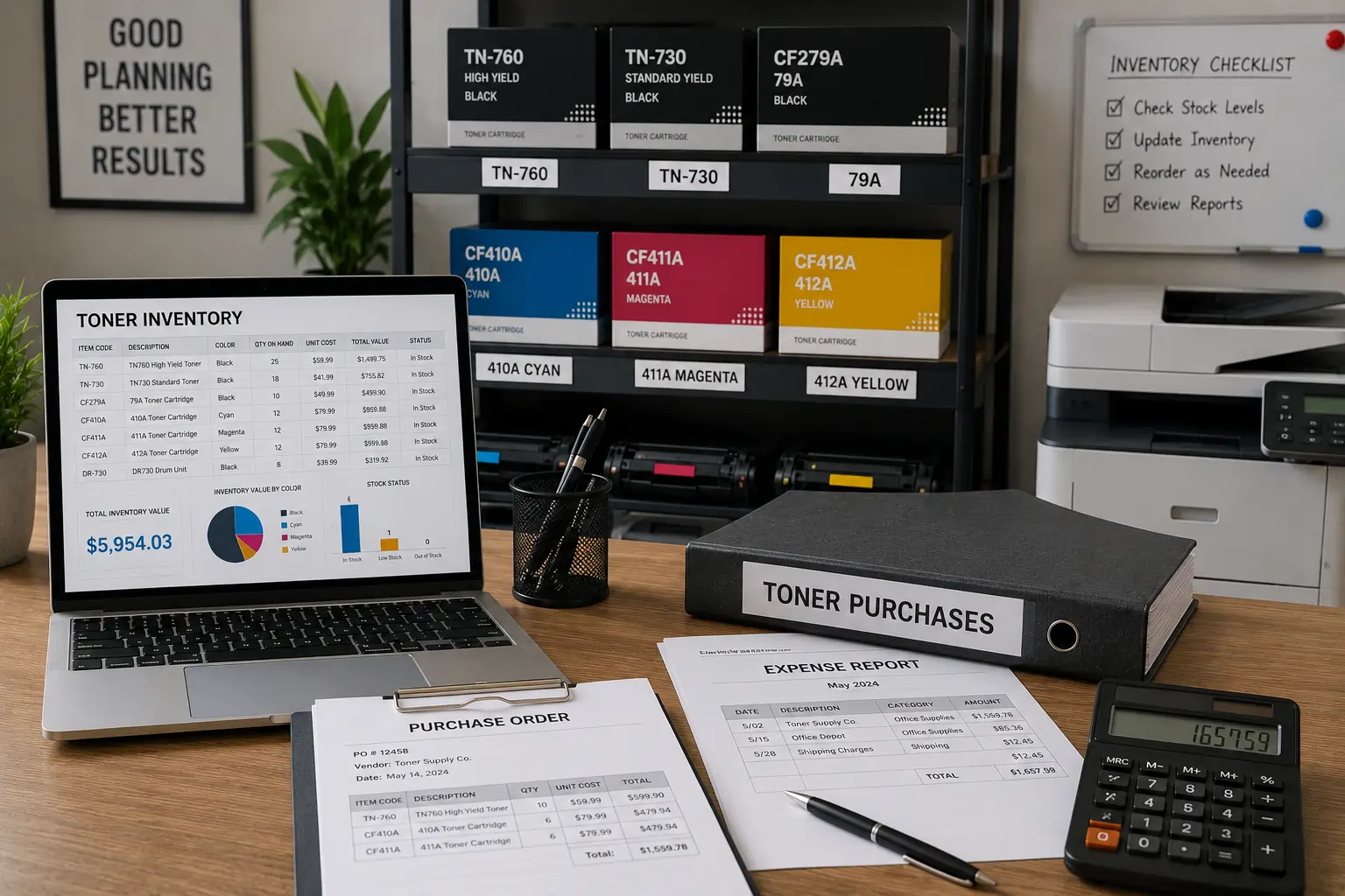Managing toner cartridge resale inventory
