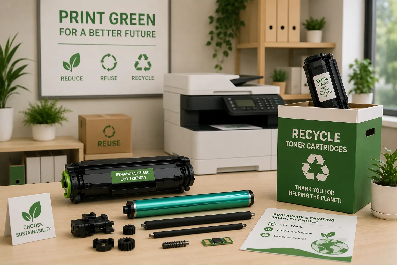 Sustainable toner cartridge recycling process