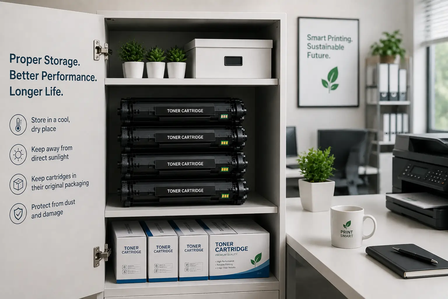 Proper toner cartridge storage to extend cartridge life
