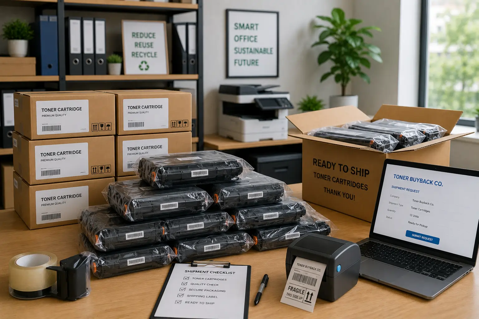 Toner cartridge buyback program for office surplus
