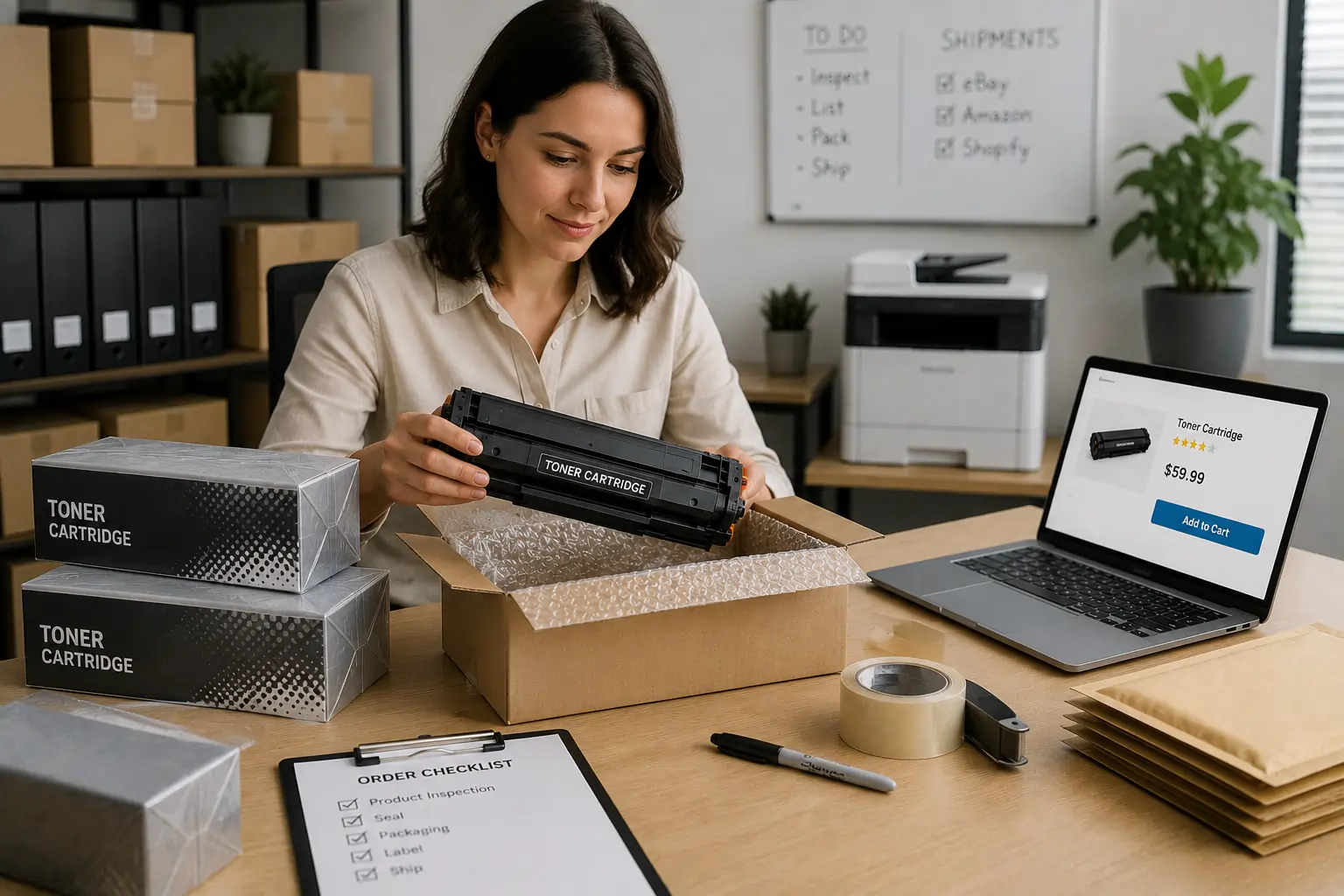 Selling unused toner cartridges online