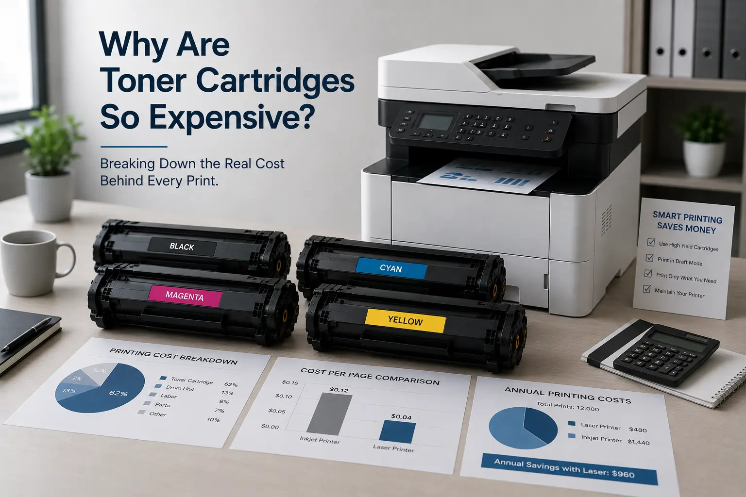 Toner cartridge costs compared to printer pricing
