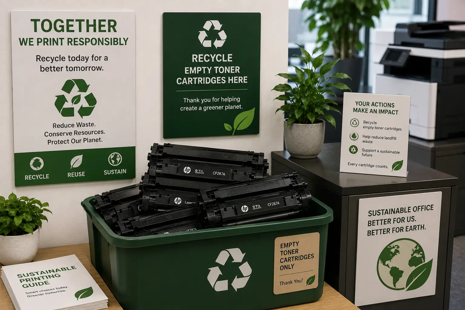 sustainable recycling of HP toner cartridges for businesses