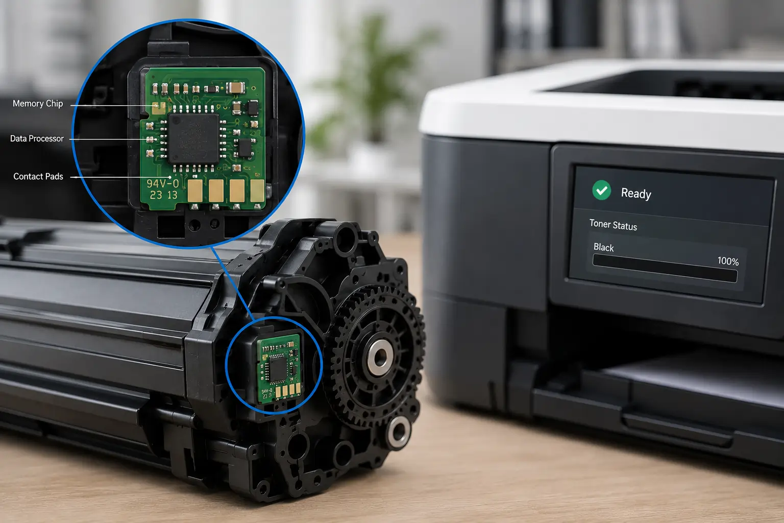 Smart toner cartridge chip technology