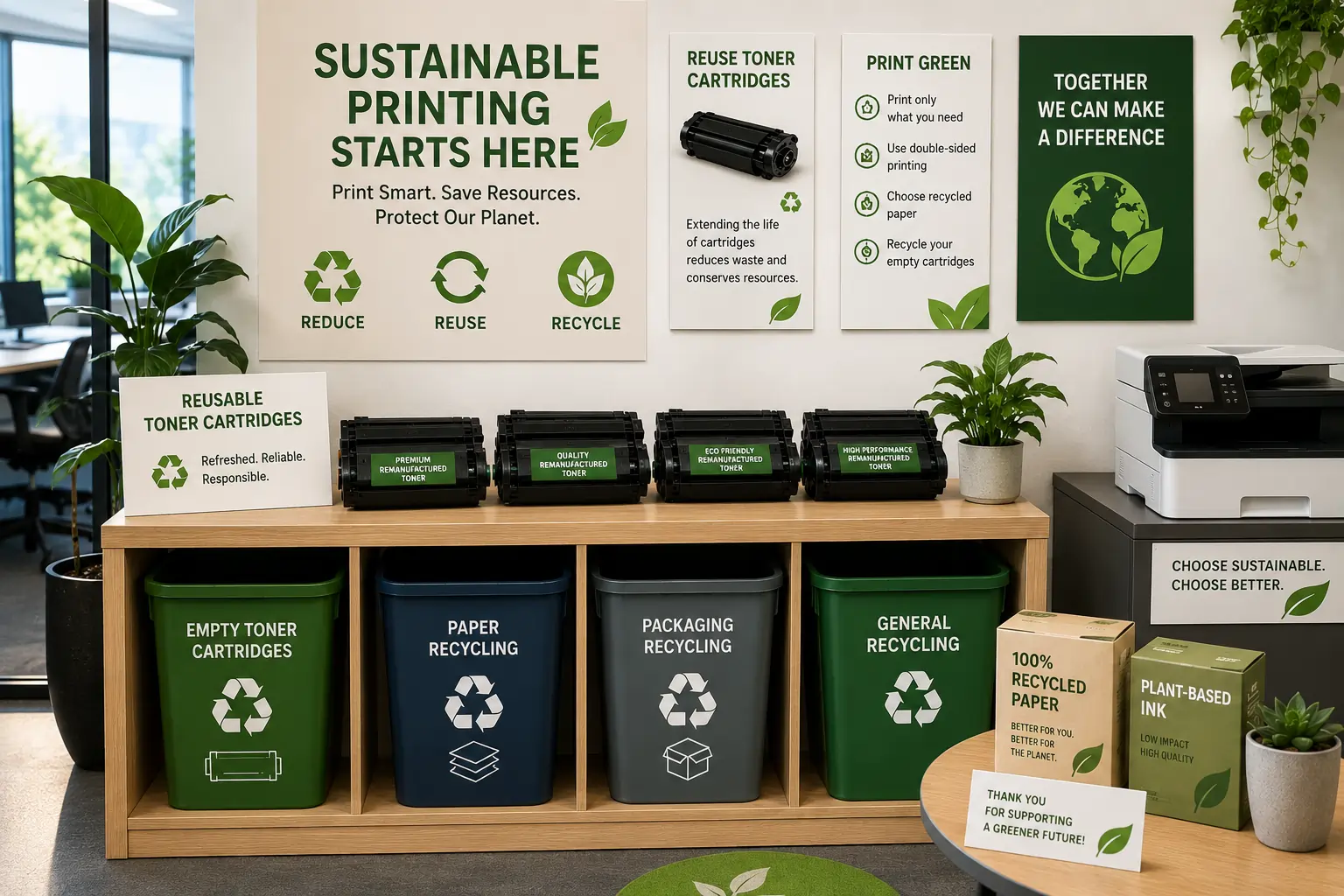 environmentally friendly low cost toner cartridge recycling practices