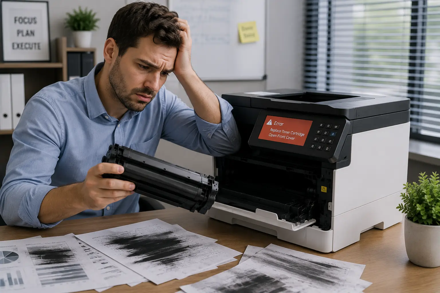 Office productivity loss from poor-quality toner cartridges