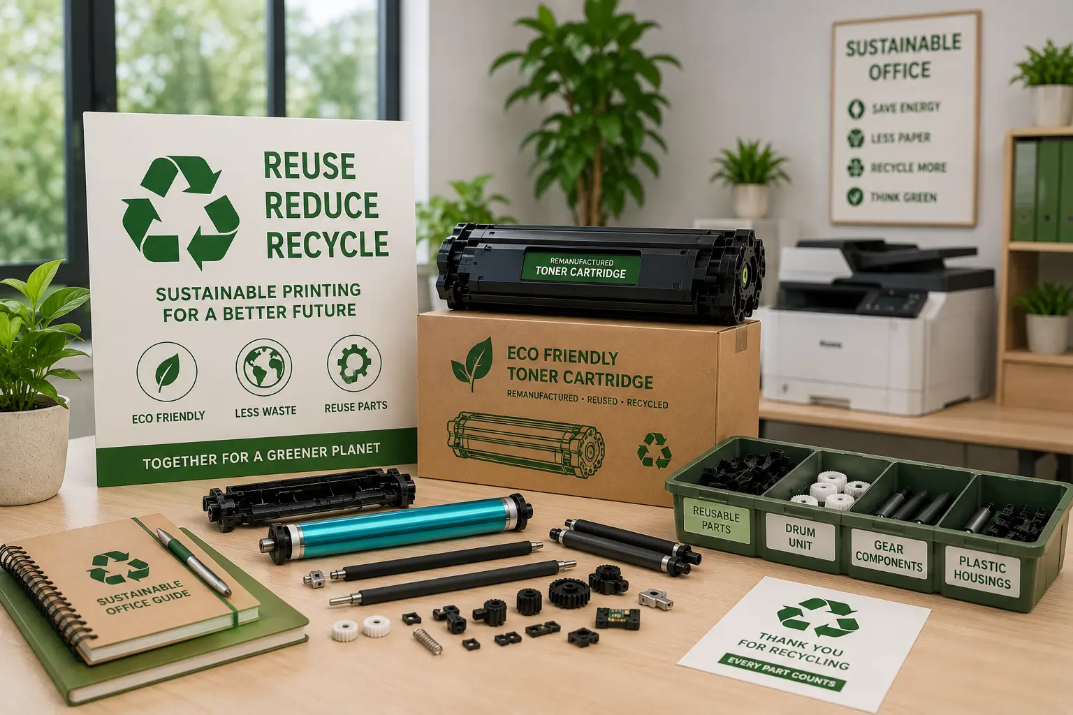 Sustainable toner cartridge recycling and reuse
