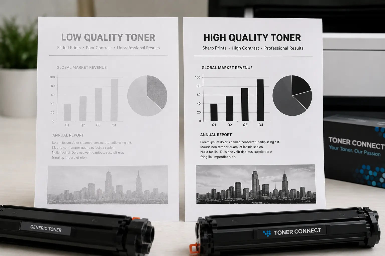 Faded print quality caused by low toner cartridge levels