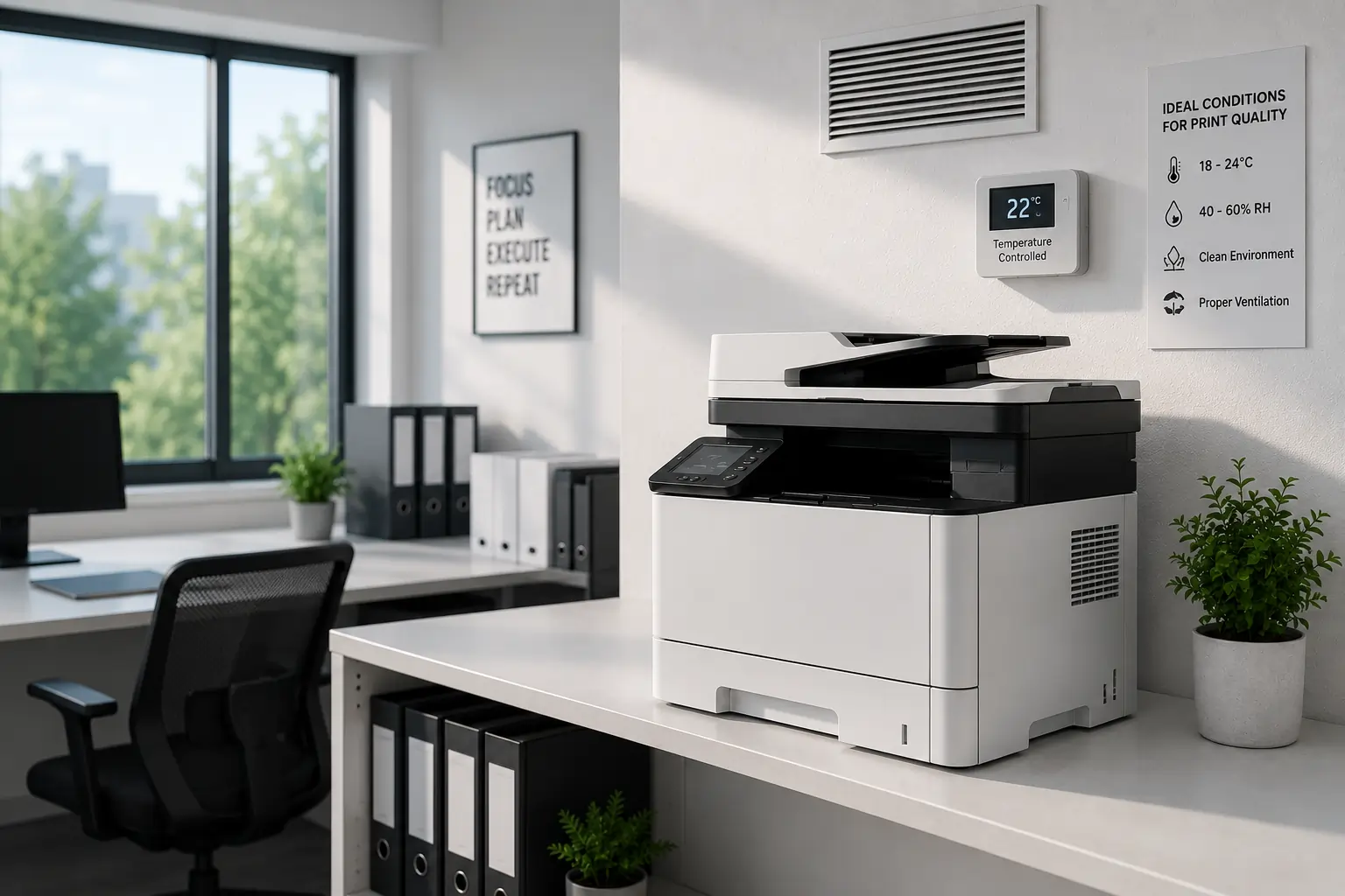 Proper printer environment for toner cartridge prevention