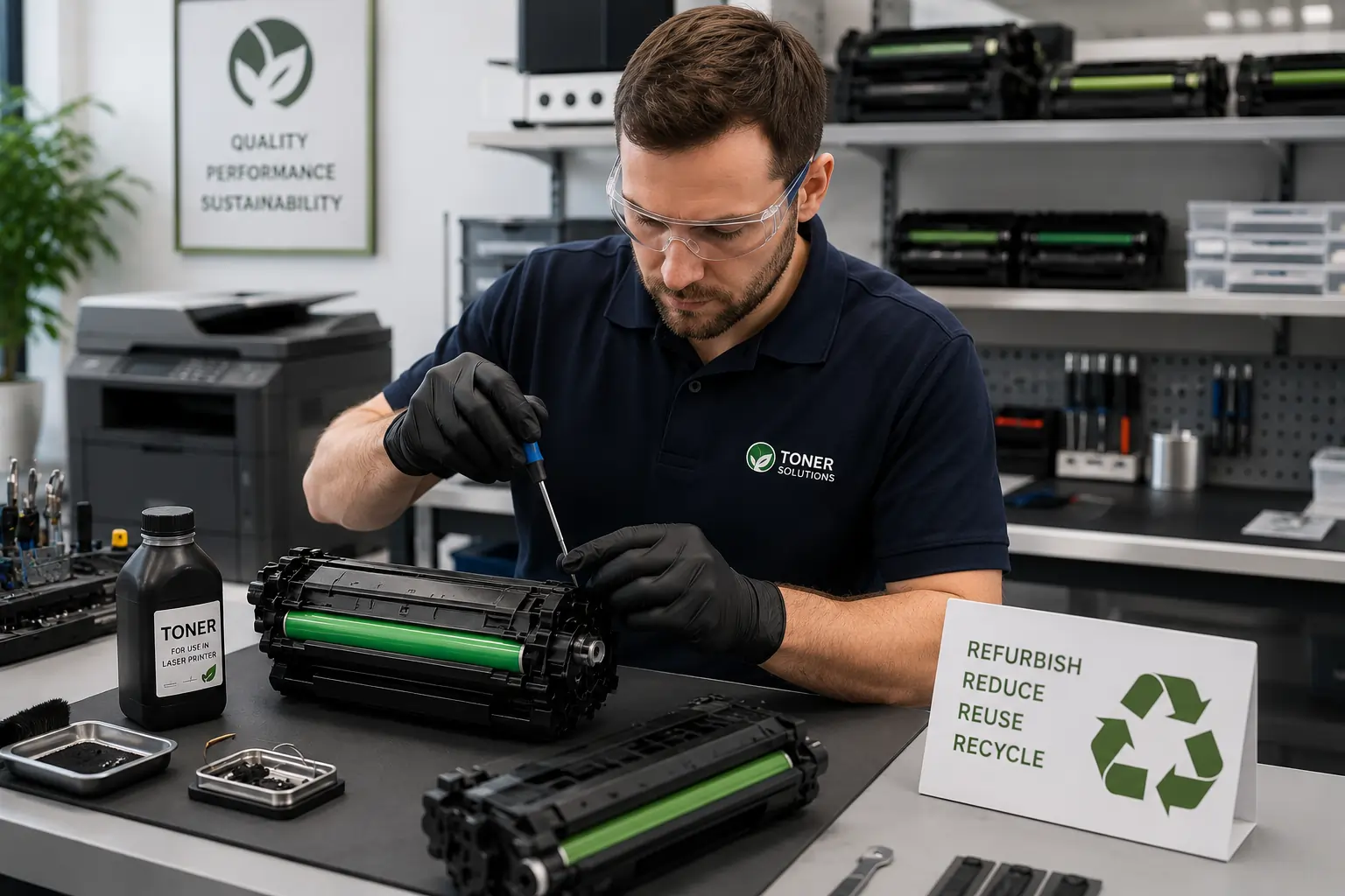 Remanufactured toner cartridges for sustainable printing