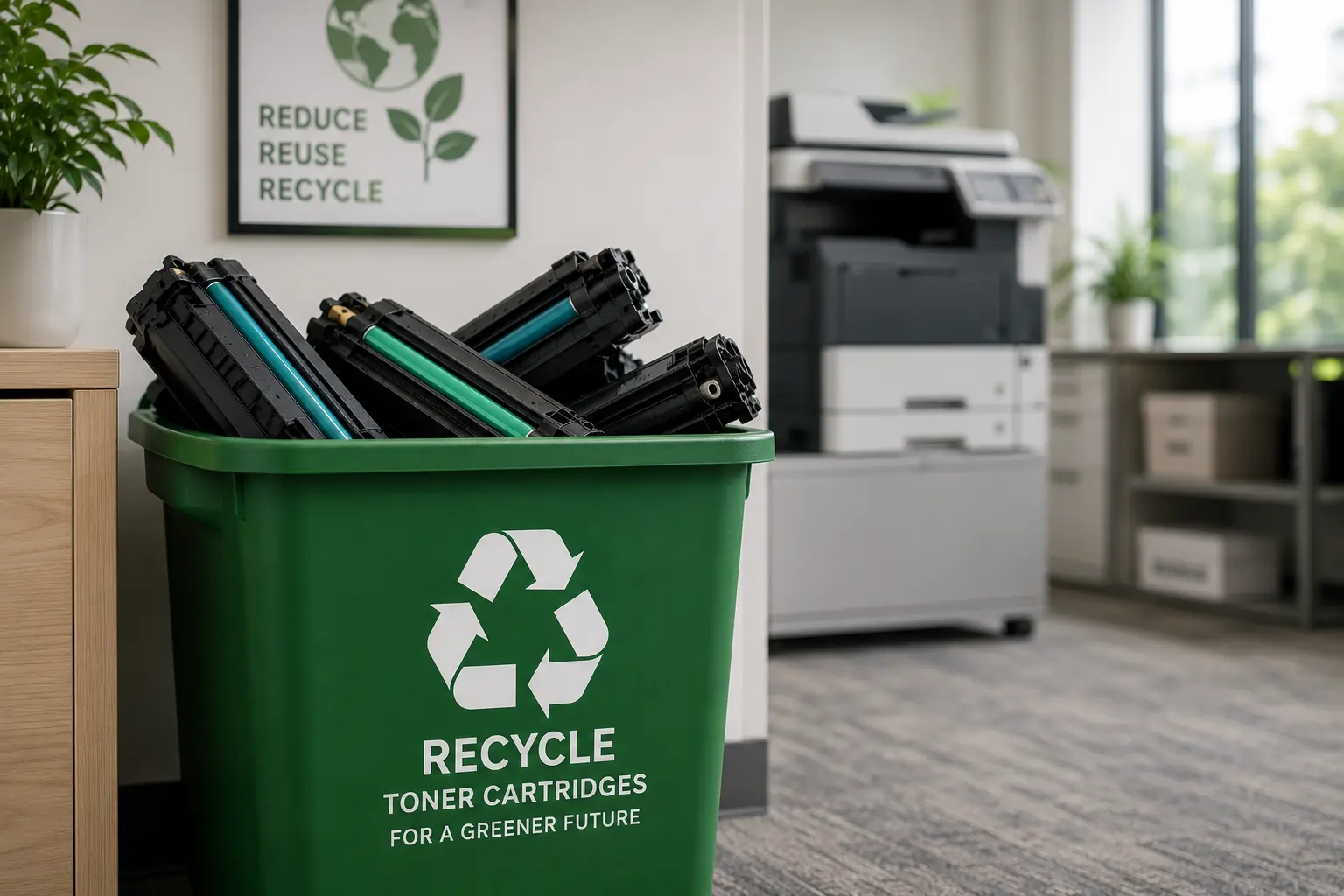 Toner cartridge recycling program for sustainable printing