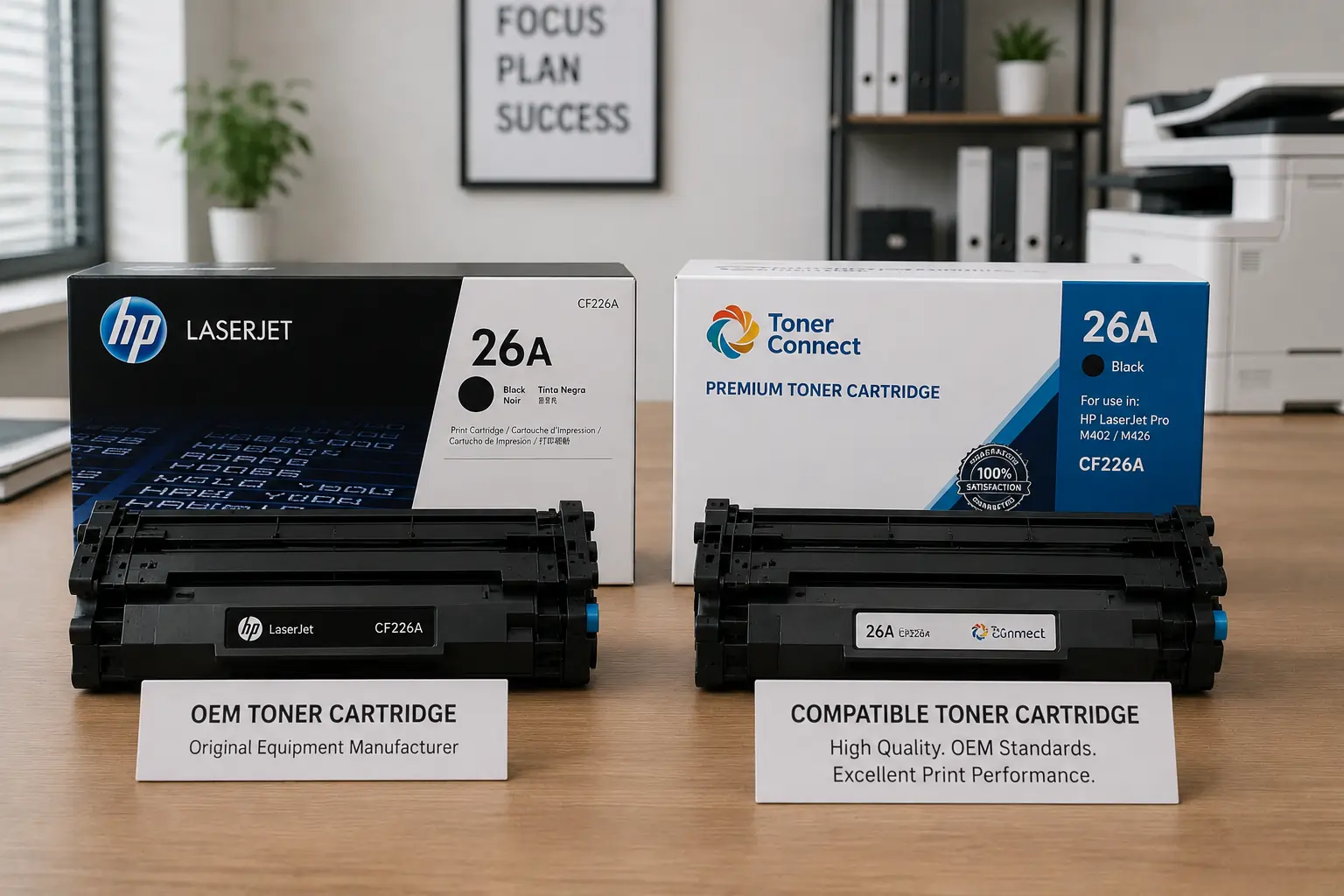 OEM and compatible toner cartridge comparison