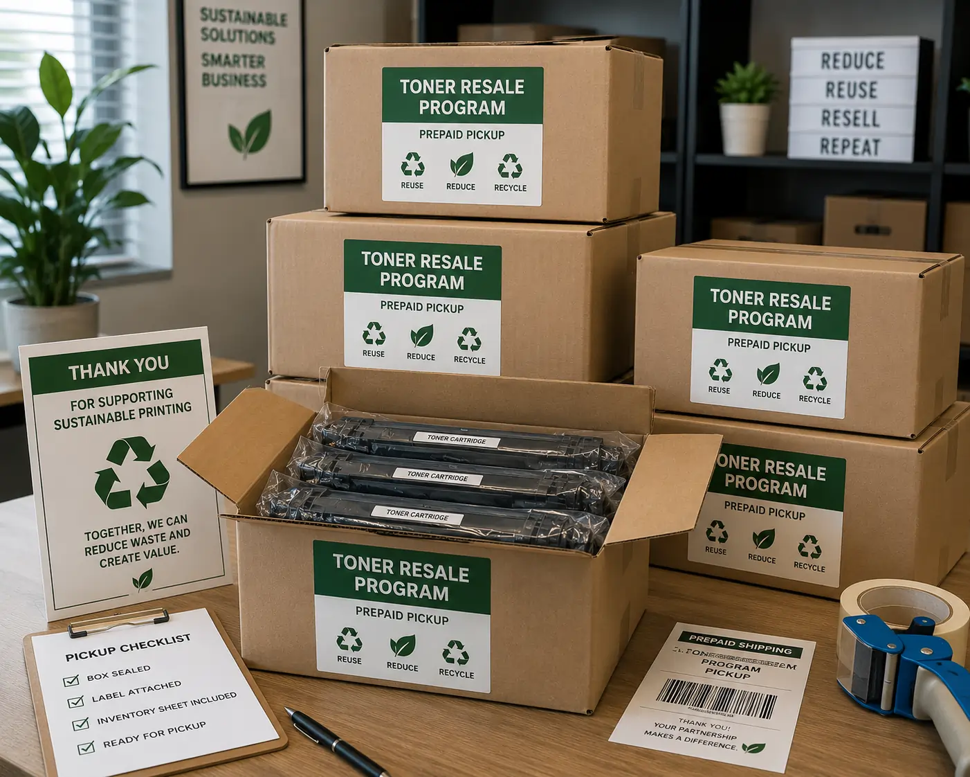 toner cartridge buyback and shipping process for businesses