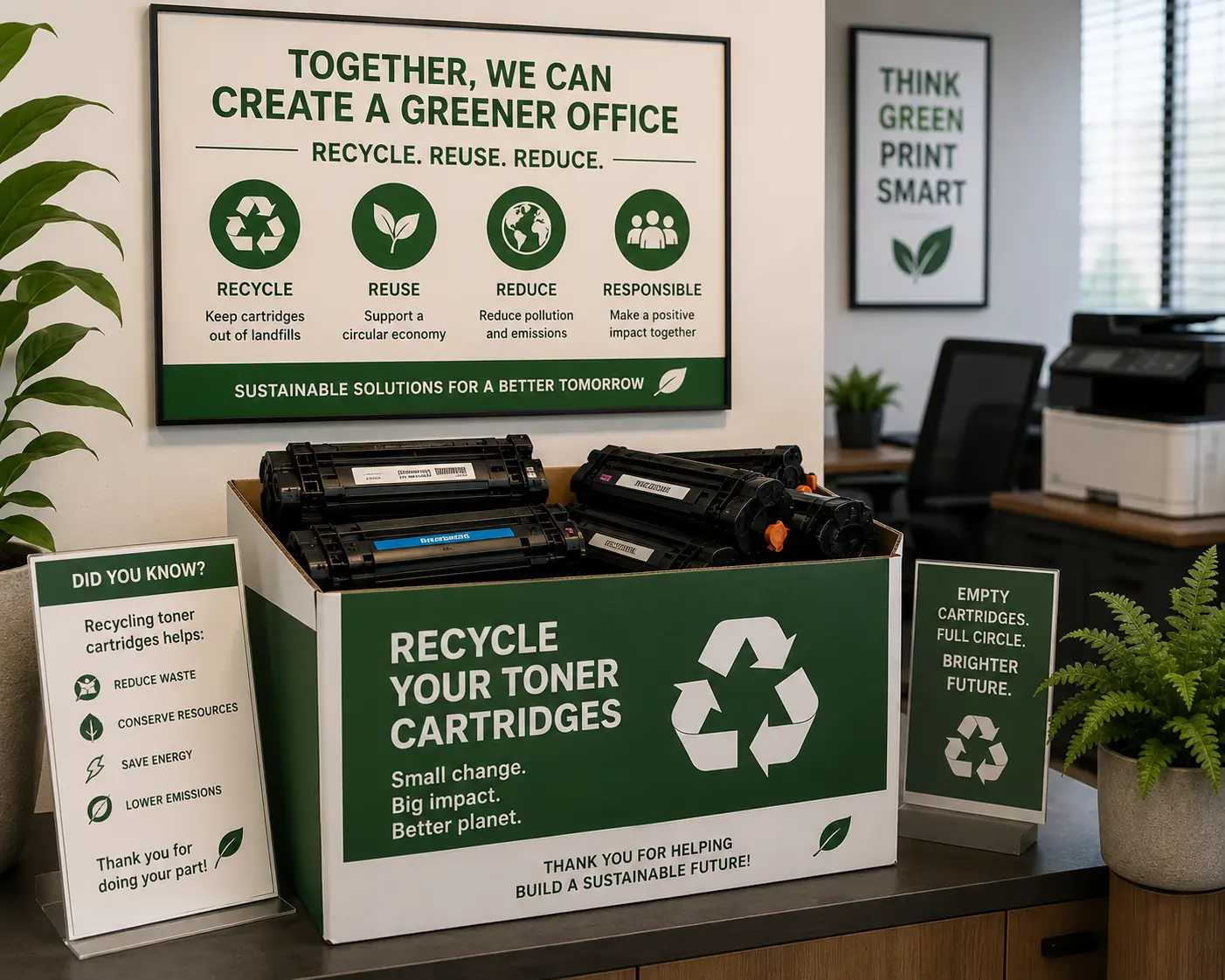 sustainable toner cartridge recycling and resale program