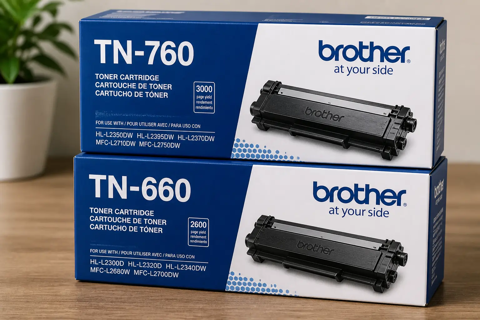 brother toner cartridge models tn760 tn660 packaging