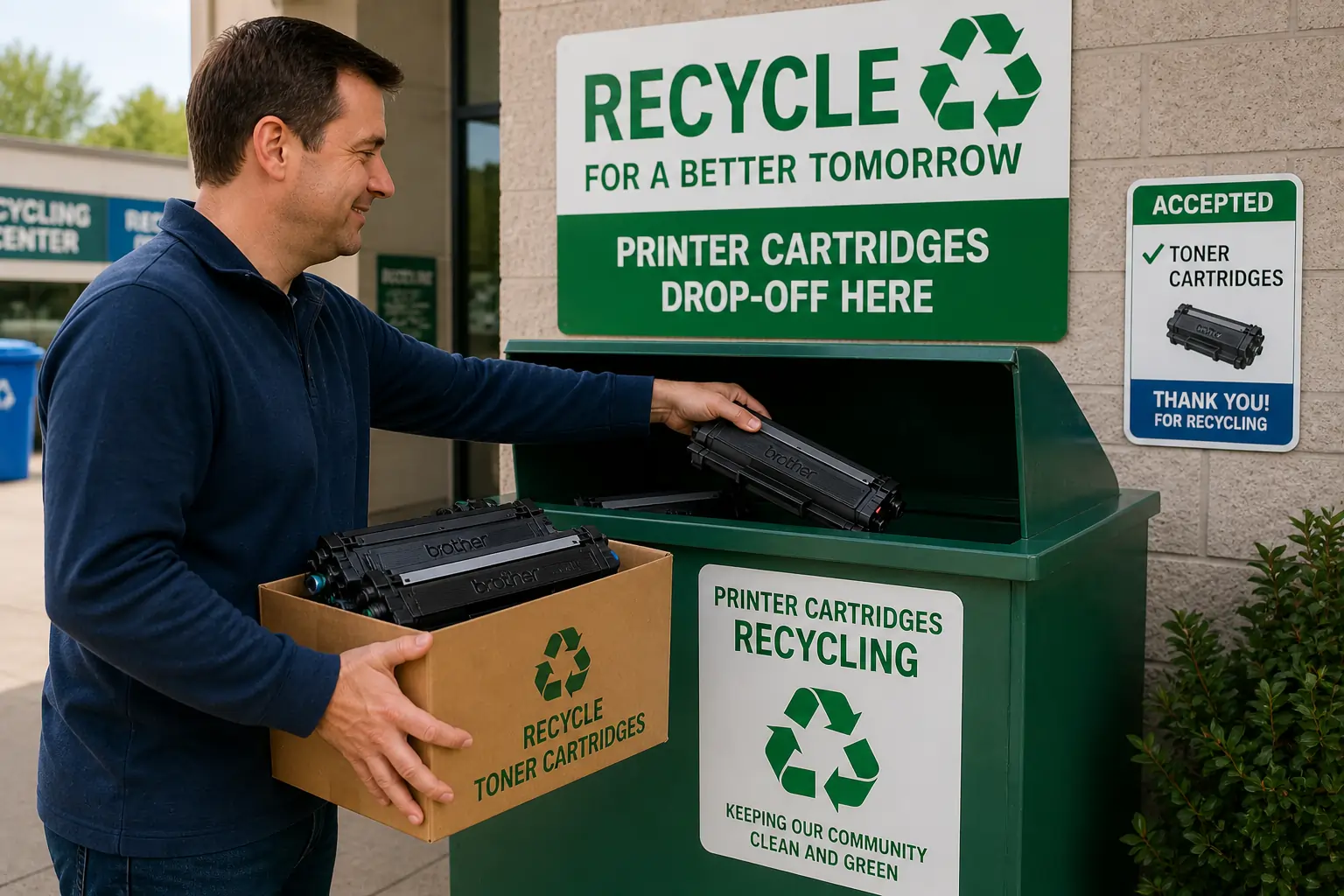recycling toner cartridges at local drop off center