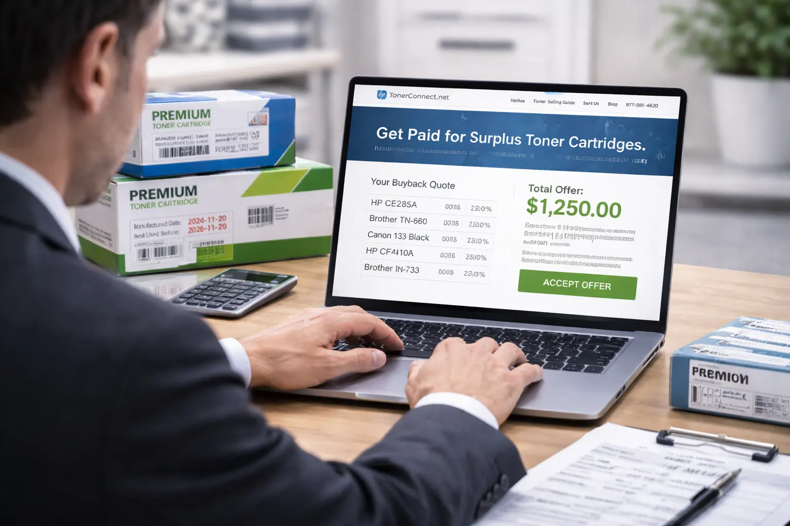 evaluating toner cartridges for resale or recycling