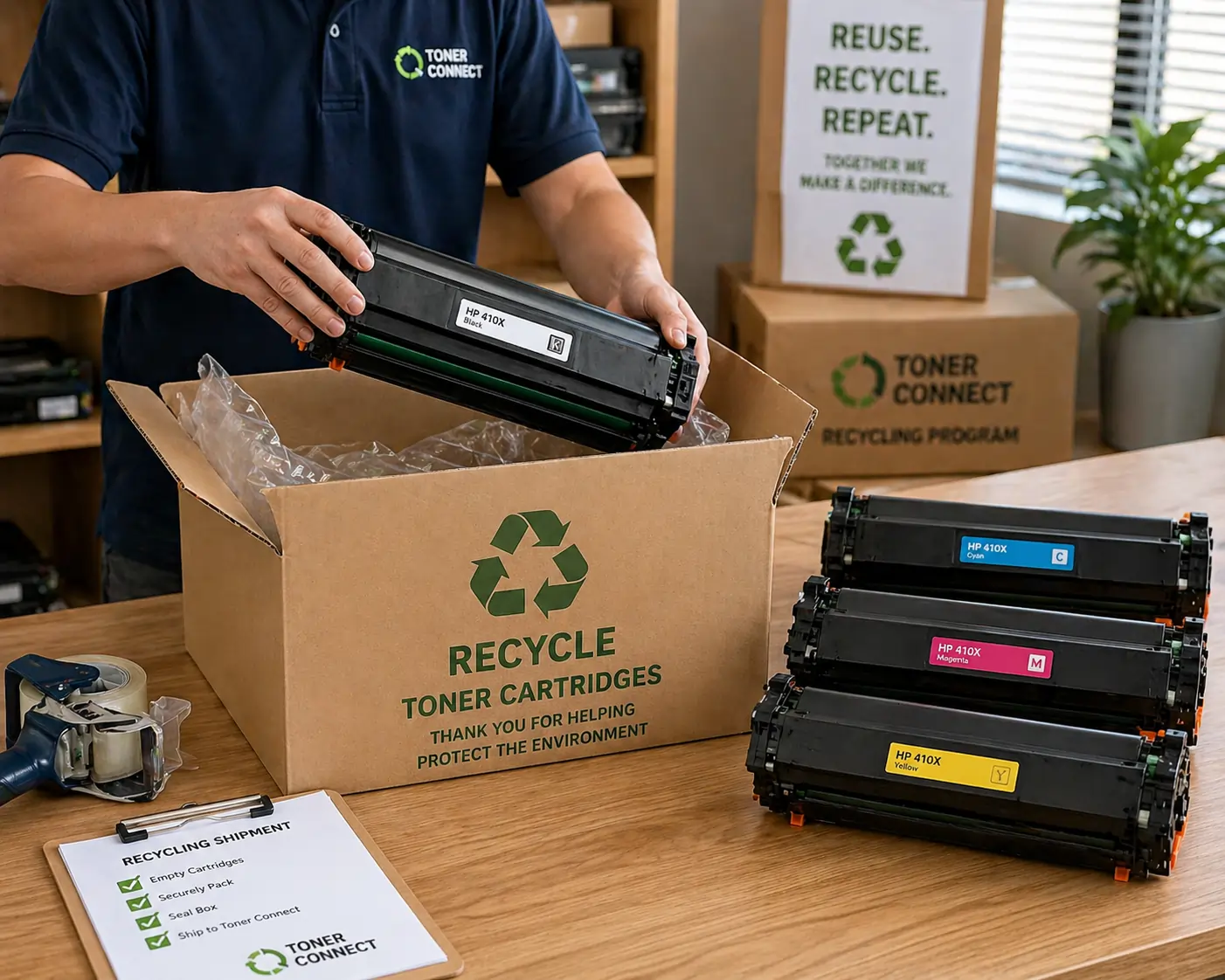 Shipping OEM toner cartridges for recycling and resale