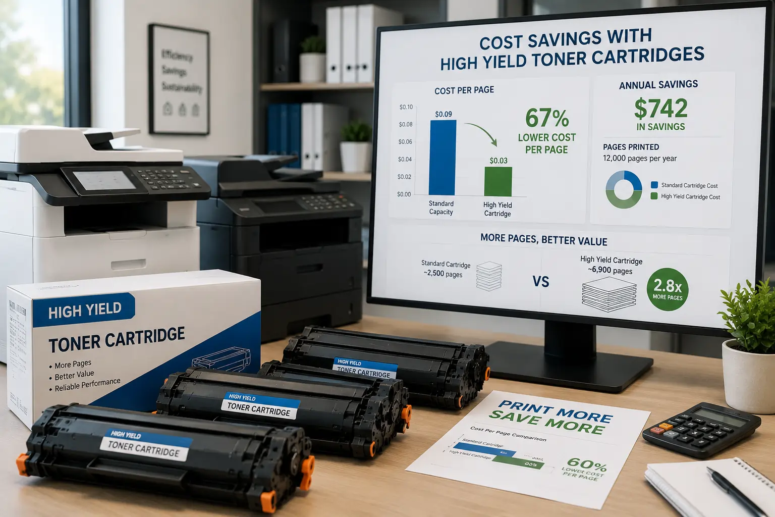 high yield toner cartridges for reducing office printing expenses