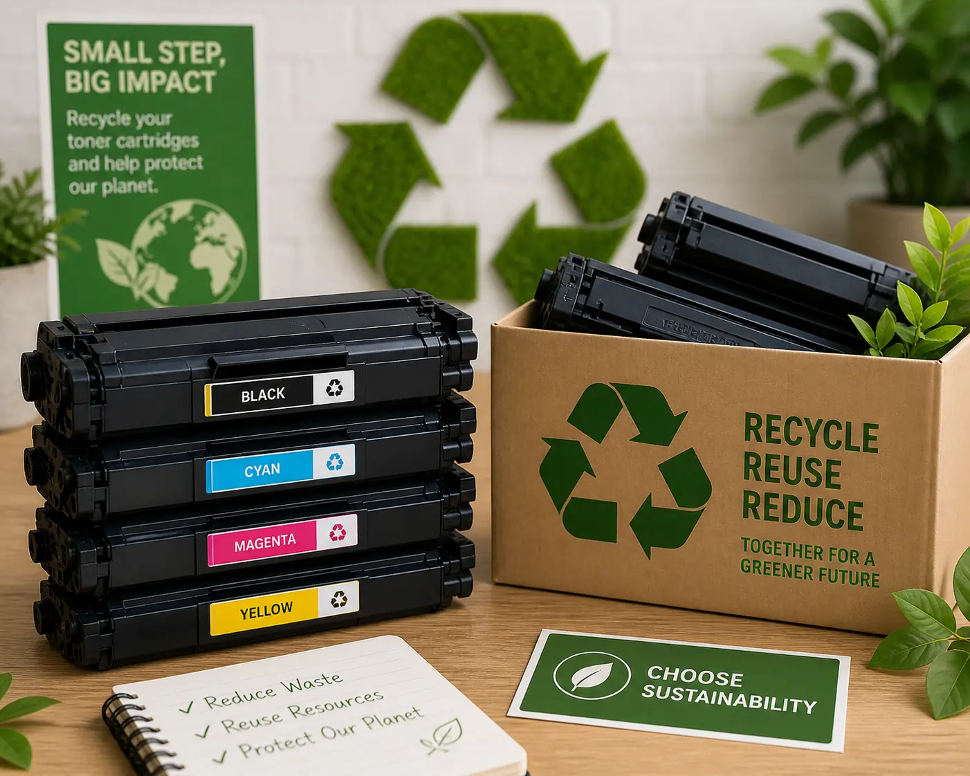 eco-friendly toner recycling and resale concept