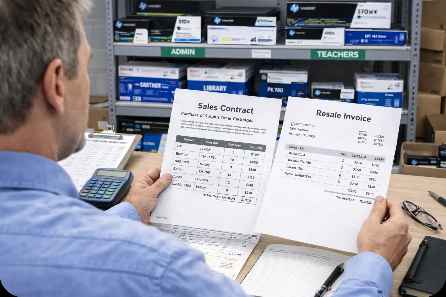 documenting surplus toner resale for compliance