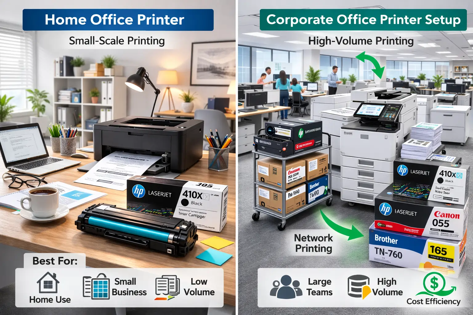 choosing XL toner cartridge for home office vs business
