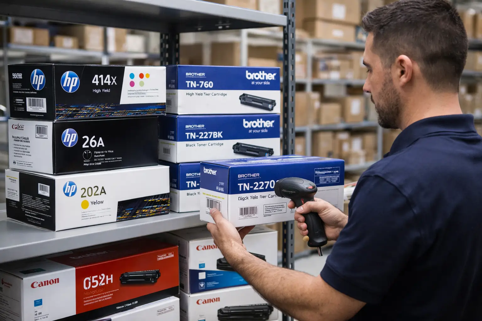 Professional inspection of OEM toner cartridges before resale