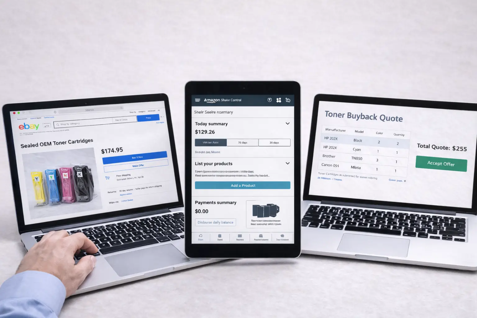 comparison of platforms to sell toner cartridges online 