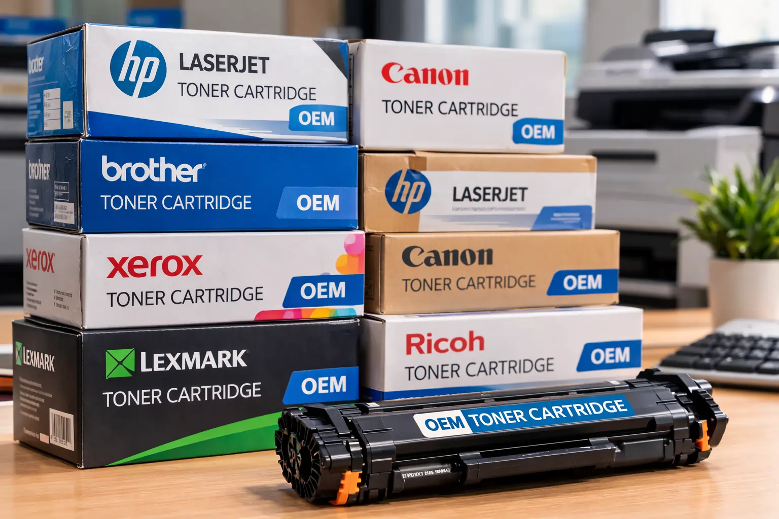 factory sealed toner cartridges ready for resale
