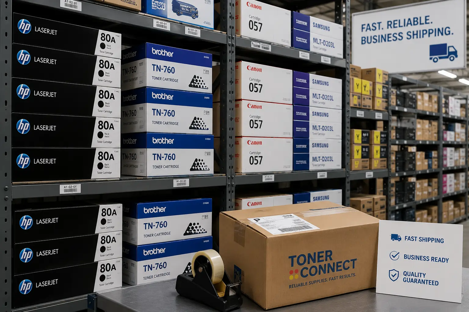 Reliable toner cartridge supplier inventory and shipping