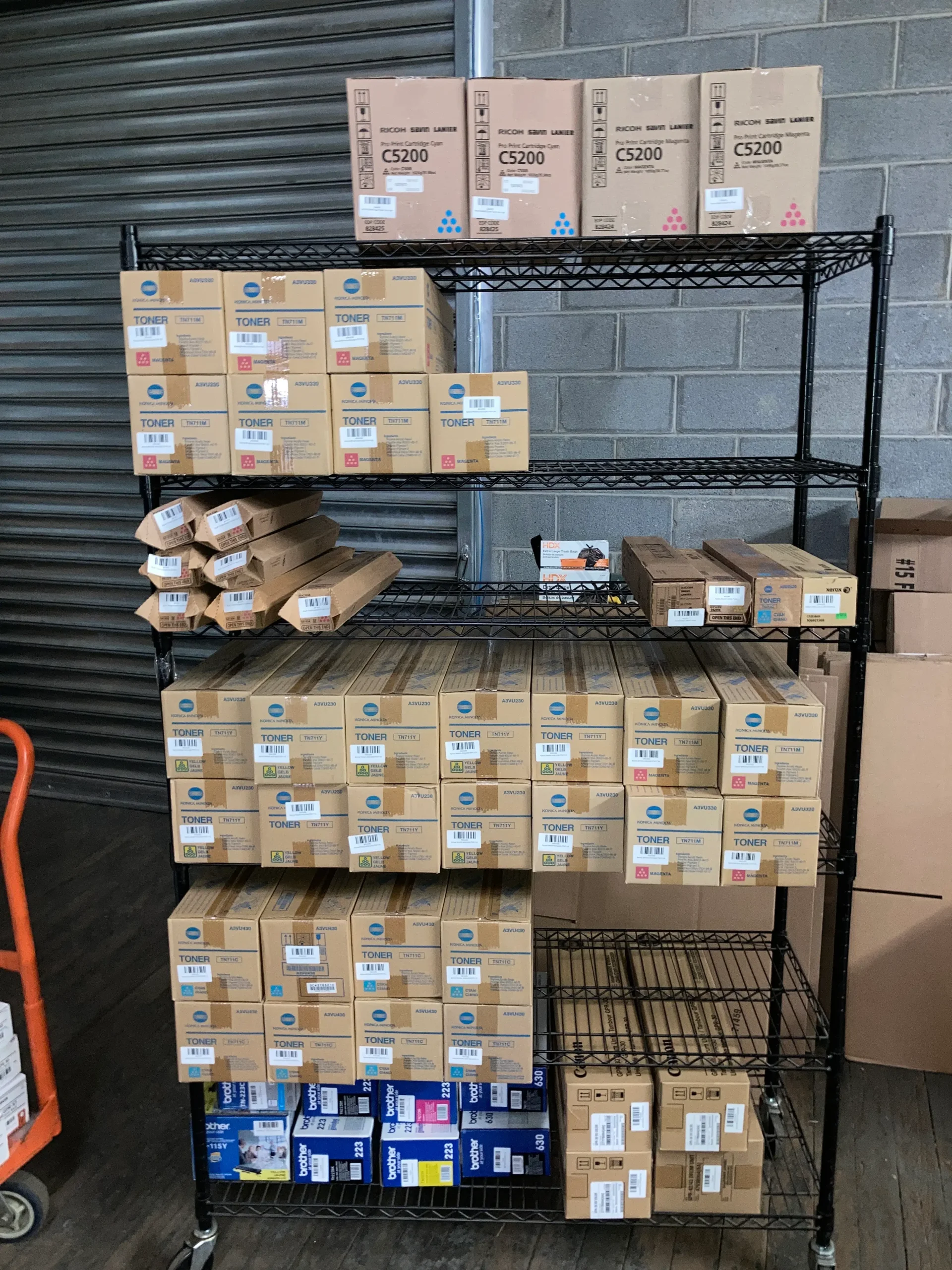 Organized toner cartridge inventory management